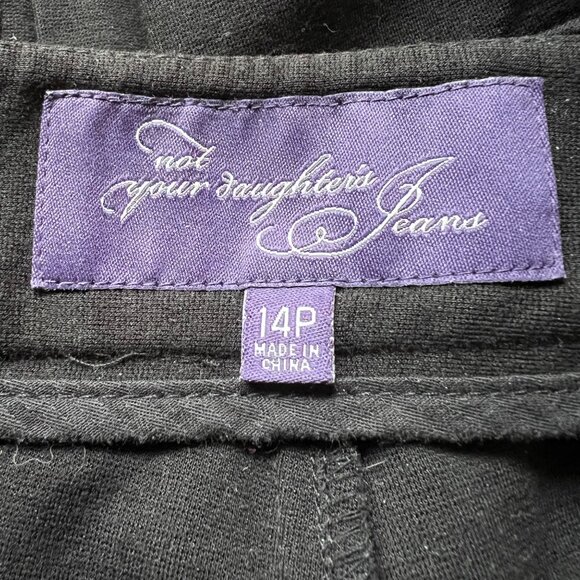 Not Your Daughters Jeans Size 14P Petite Black Stretch Mid Rise Straight Pants - Picture 4 of 15